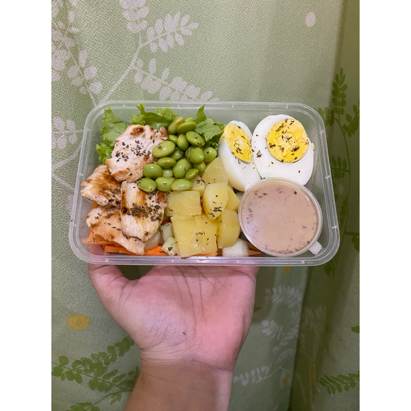 

Salad sayur mix egg chicken