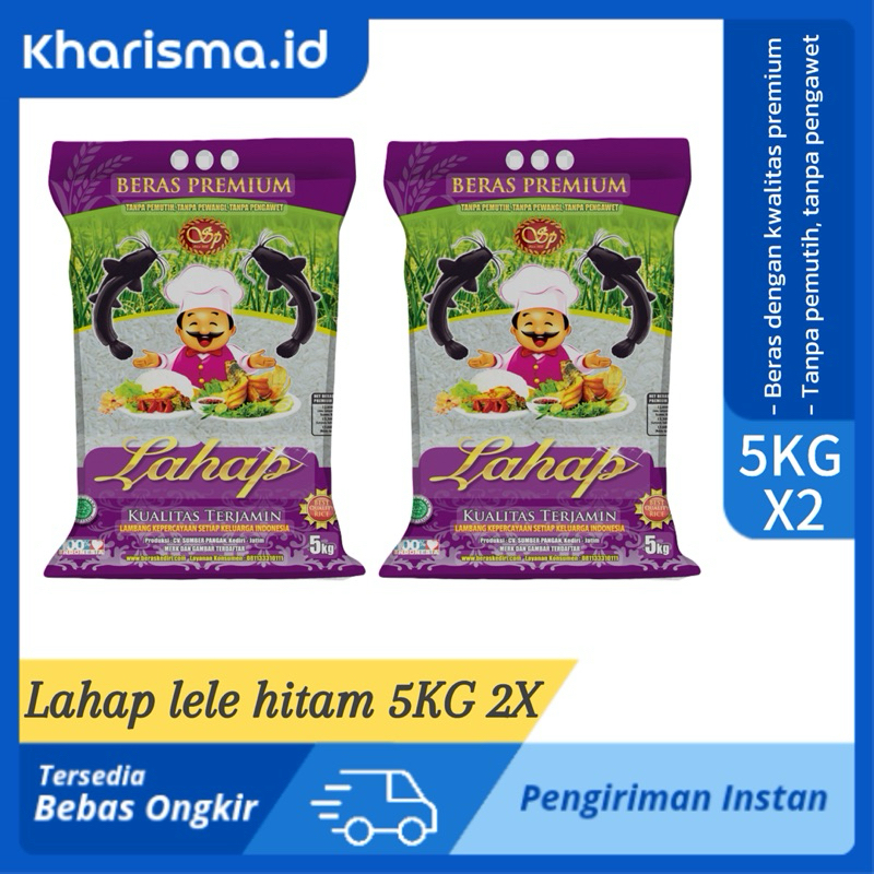 

BERAS LAHAP LELE HITAM 5KG X2 | Beras premium lahap lele hitam 5kg x2 paket hemat