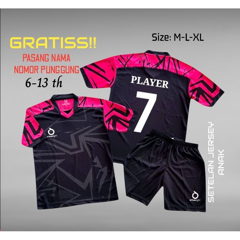 Jersey Futsal Anak [ FREE NAMA + NOMOR ] Setelan Baju Bola