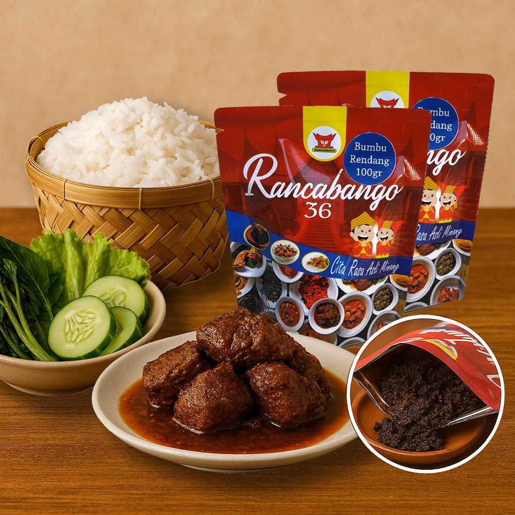 

BUMBU RENDANG SAPI 100 Gram KEMASAN SIAP SAJI TERLARIS/Bumbu Rendang 40gram