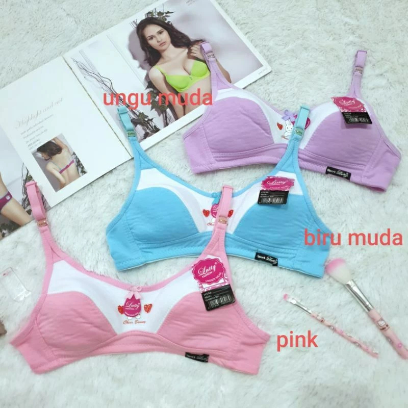 Bra Lutty Remaja | Bh Remaja Lutty polos | Bh Kancing Dua Tanpa Kawat | ABG
