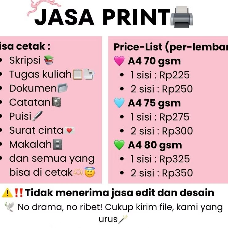 

Print A4 Murah dan Cepat