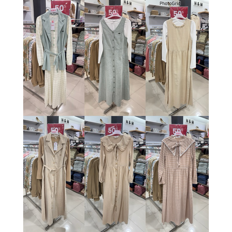 EXIT - SALE Dress Gamis Overall Wanita (S-XXL)