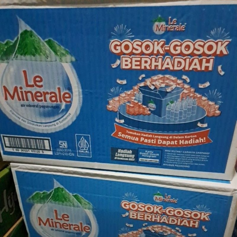 

le minerale 600ml 1dus isi 24 botol