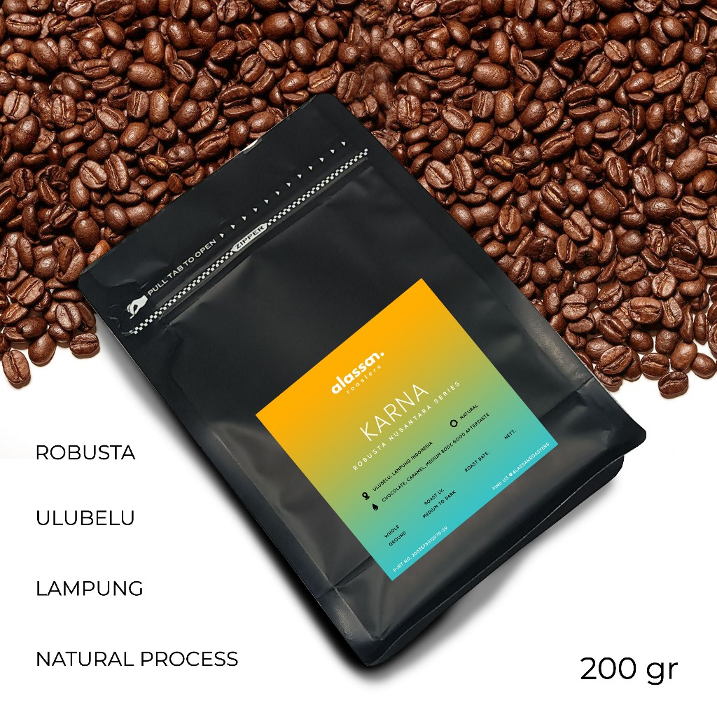 

alassan coffee, kopi robusta lampung 200gr - biji atau bubuk