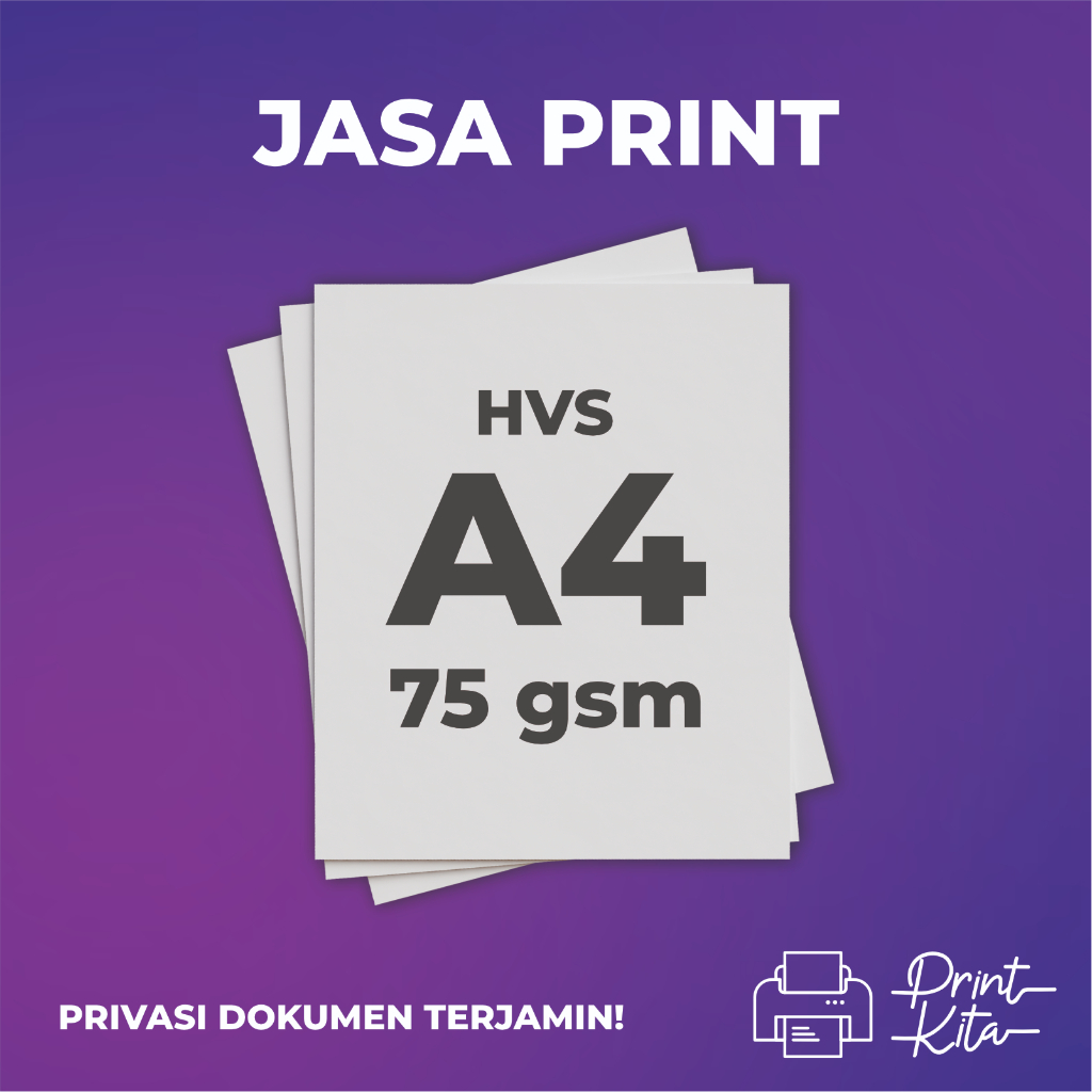 

Jasa Print HVS A4 75 gsm Cetak Hitam Putih Berwarna Murah Skripsi Buku Booklet Brosur Selebaran Soal Ujian Tugas