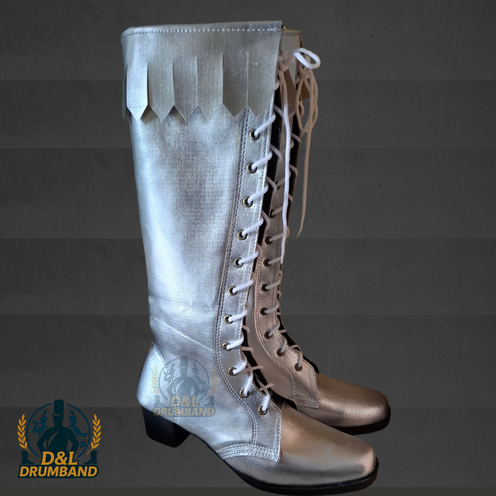 Sepatu Mayoret Drumband Tali Depan Silver 0 Emas - Custom Sepatu Drumband - Costom Sepatu Mayoret Dr