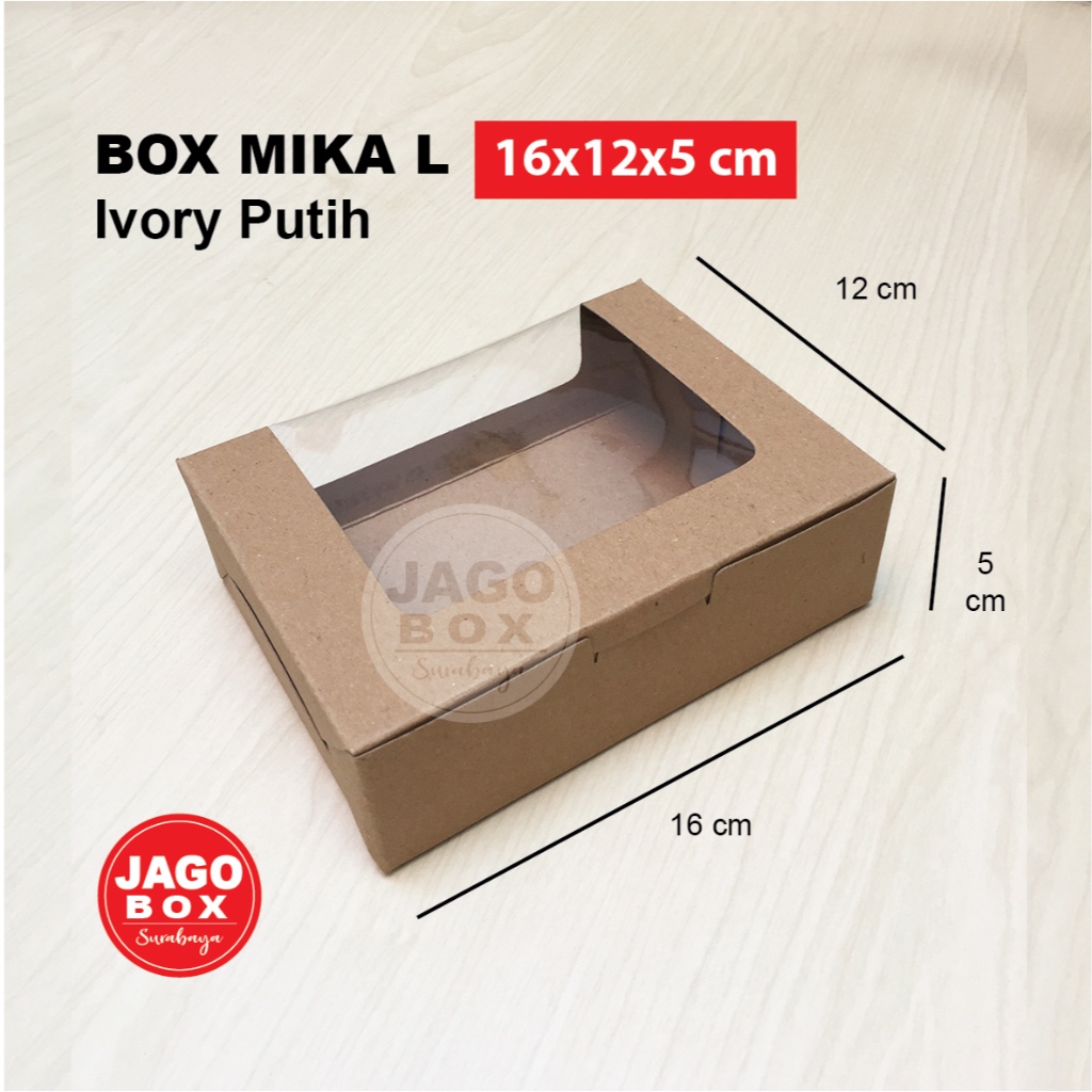

Box Kotak Kue Snack Mika L 16x12x5 cm KRAFT