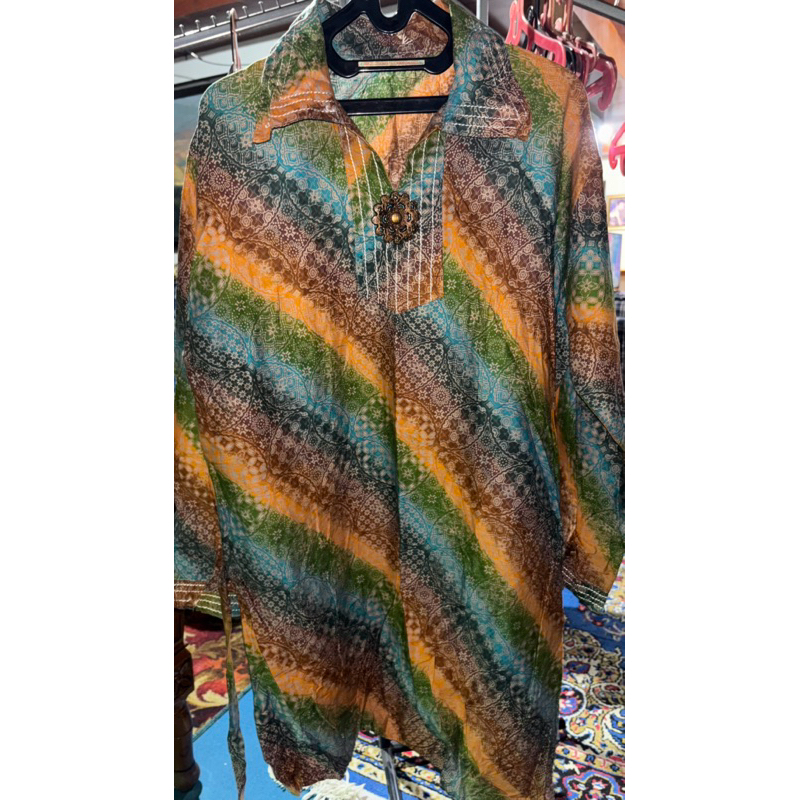 Preloved Tunik Atasan Batik Pesta Kondangan Bigsize Jumbo Fashion Wanita