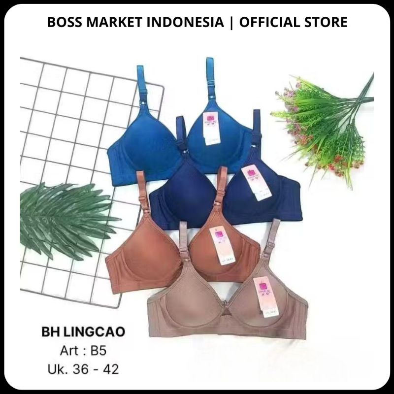 Bra LINGCAO Import Premium kait 3 [Tanpa Kawat] - BH Wanita Lingcao CUP B5