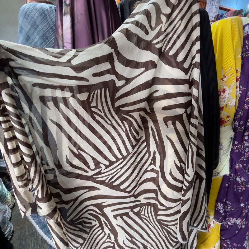 kain sifon ceruty motif - kain sifon ceruty motif zebra - kain sifon ceruty motif premium gb