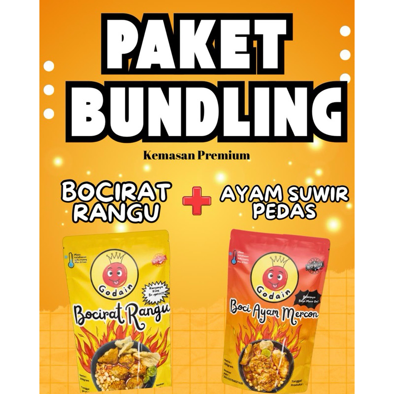 

BOCI GODAIN - PAKET BUNDLING {{ Bocirat Rangu + Boci Ayam suwir pedas }} - Boci Instan