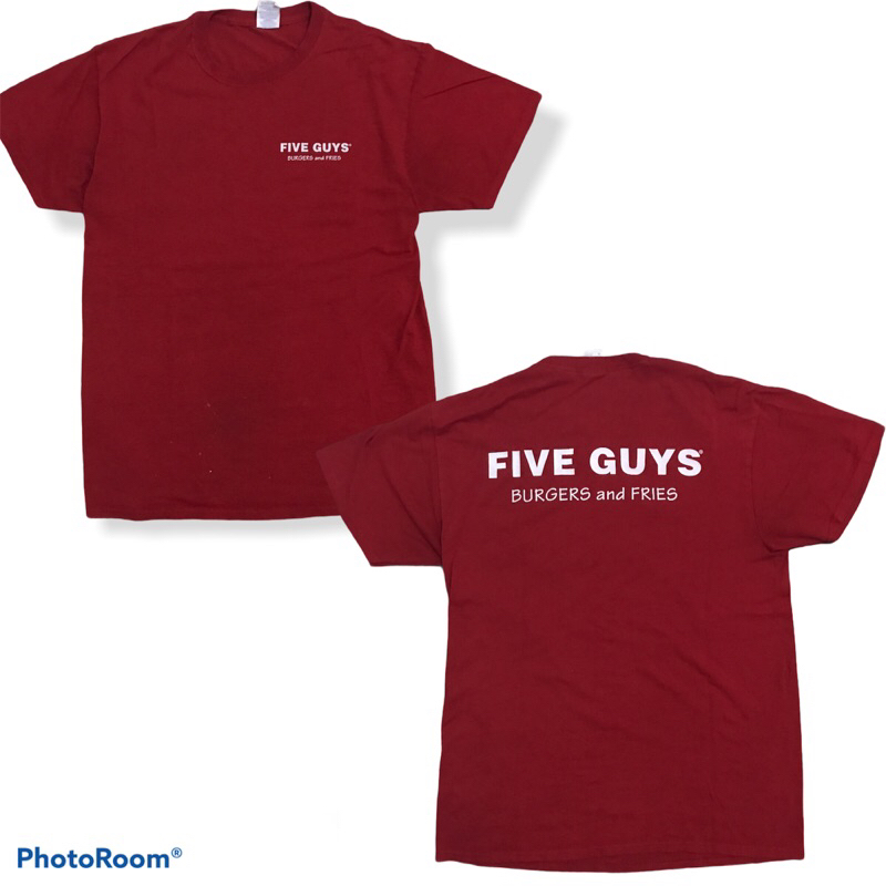 Kaos Restoran Five Guys burger Jerzees  Size M - L second original preloved pl bekas ori branded pre