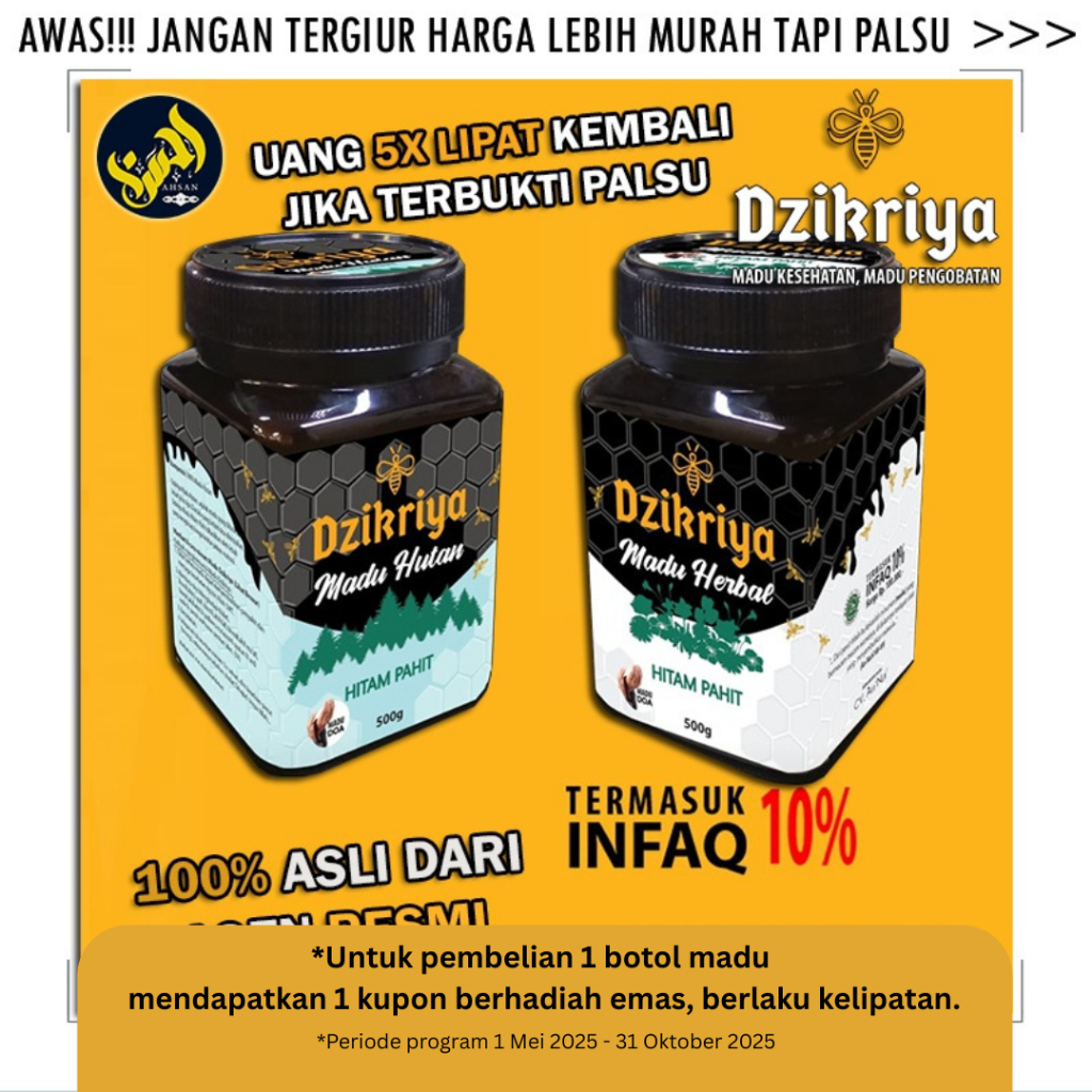

Dzikriya Madu Hutan/Herbal Hitam Pahit 500g - Honey Murni Asli 100% Odeng Apis Dorsata Samiloto