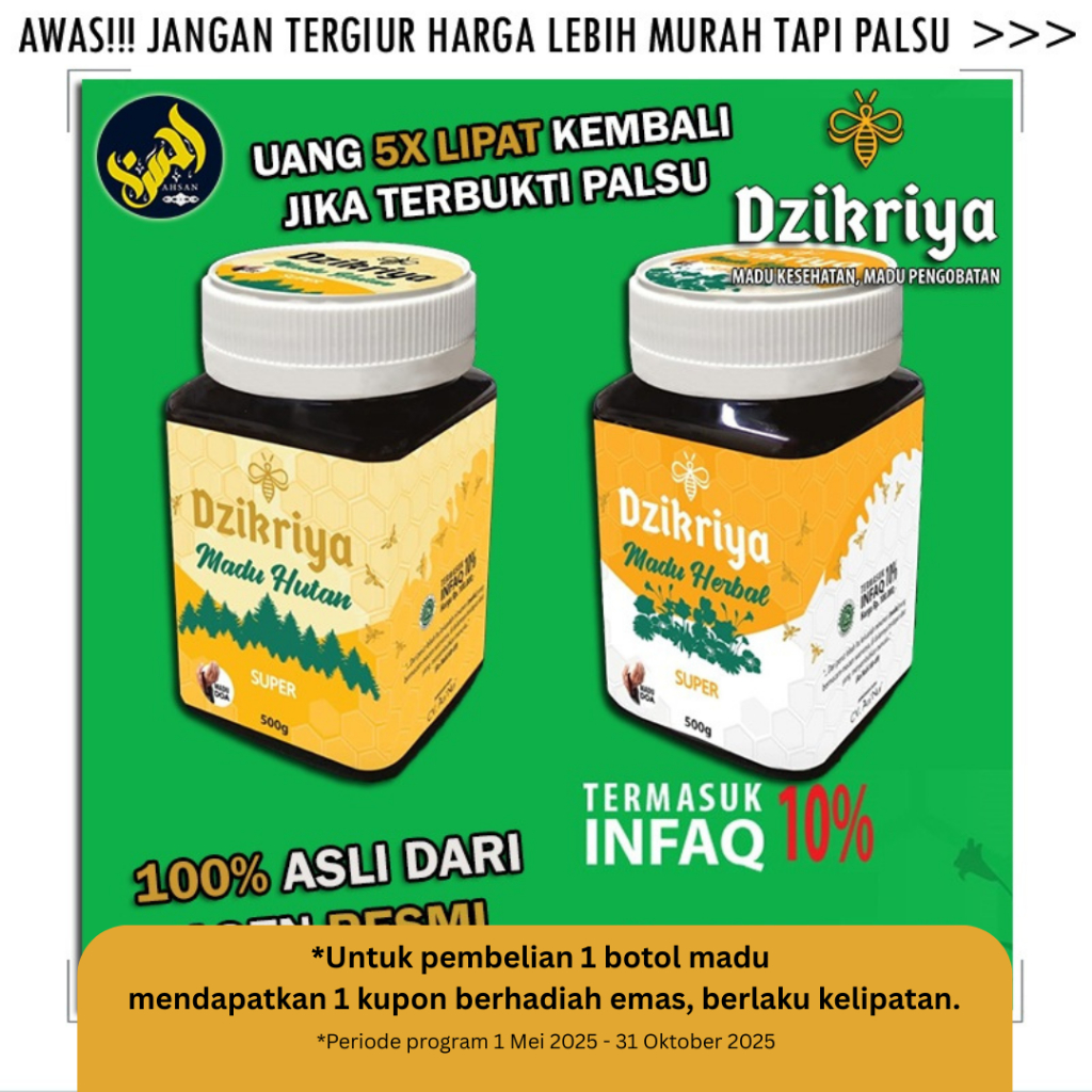 

Dzikriya Madu Hutan/Herbal Super Manis 500g - Honey Murni Asli 100% Odeng Multiflora