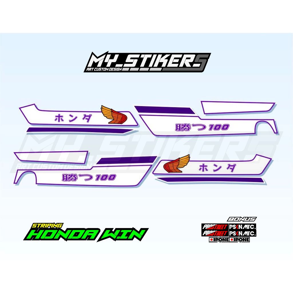 Striping Honda Win 100 Original Variasi Traill Treill Trill Japan Jepang Custom Racing 1984 2002 200
