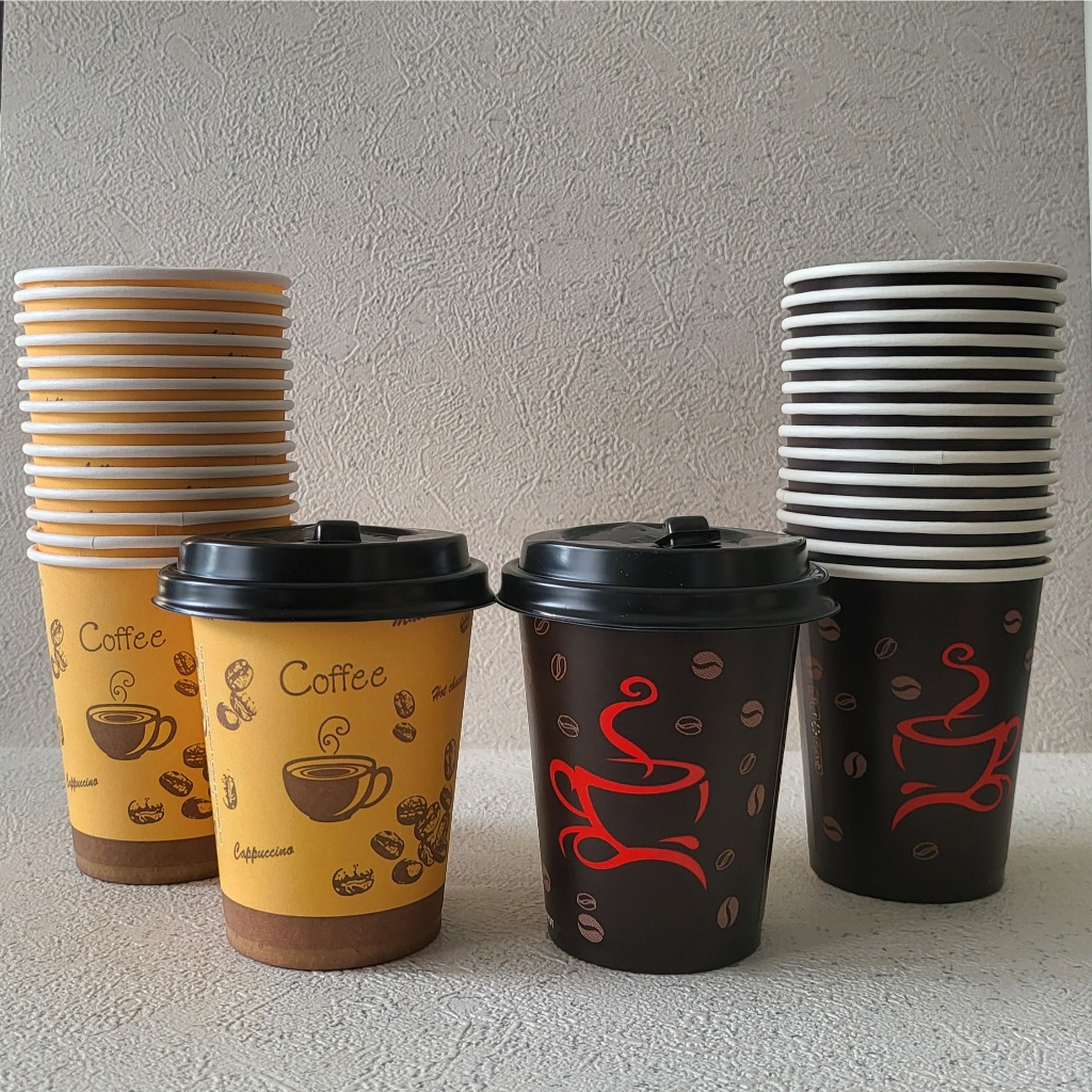 Paper Cup Gelas Kertas Takeaway Cup Kopi Teh Minuman Panas Dingin Food Grade Aman Praktis Murah