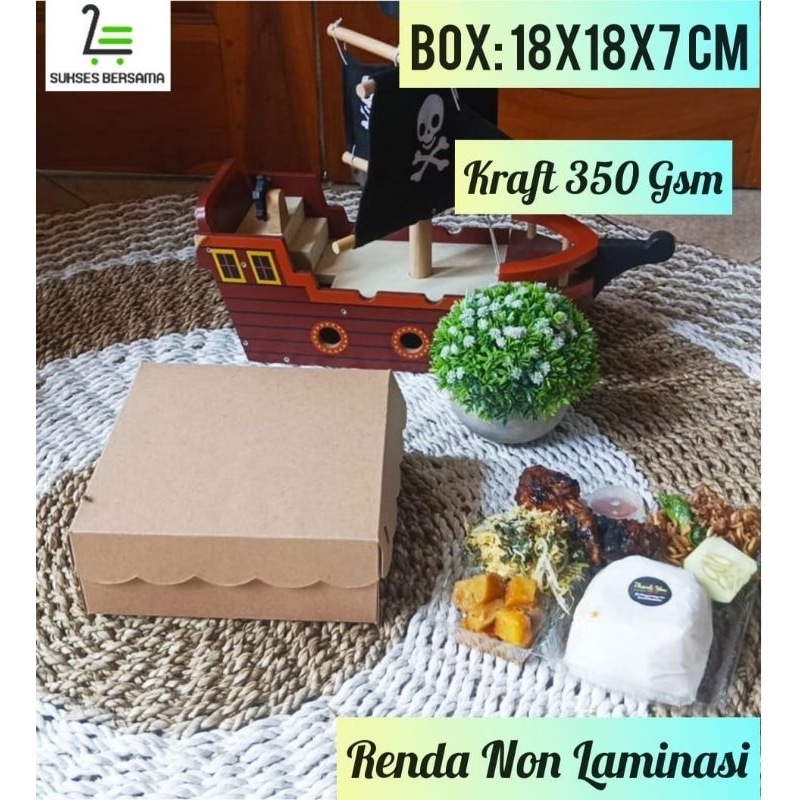 

Box Kraft RENDA 18x18x7 cm Bijian (350 Gsm) R8/Box Nasi Nasi/Dus Kue/Dus Nasi
