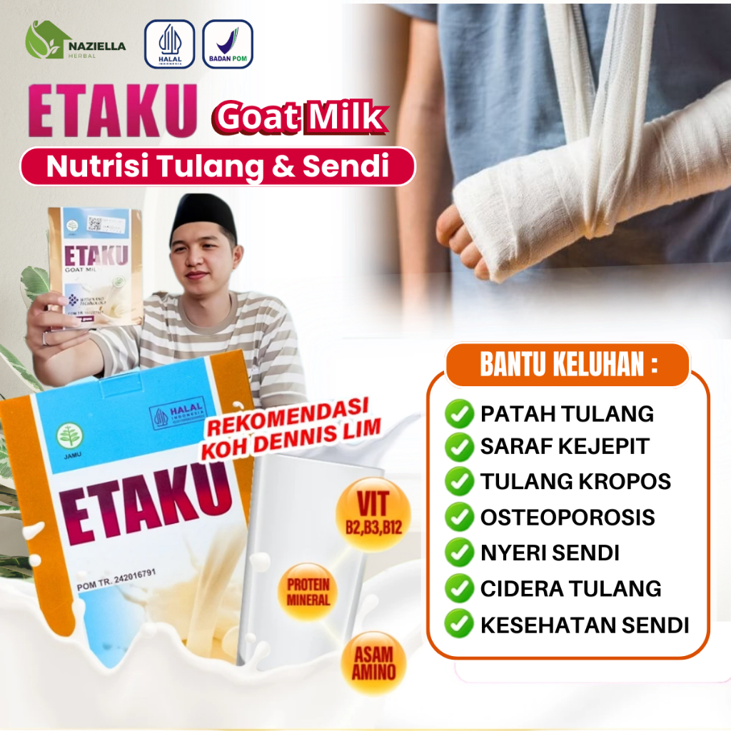 Susu Kambing Vitamin untuk Patah dan Cidera Tulang Saraf Kejepit Tulang Kropos Osteoporosis Nyeri Se