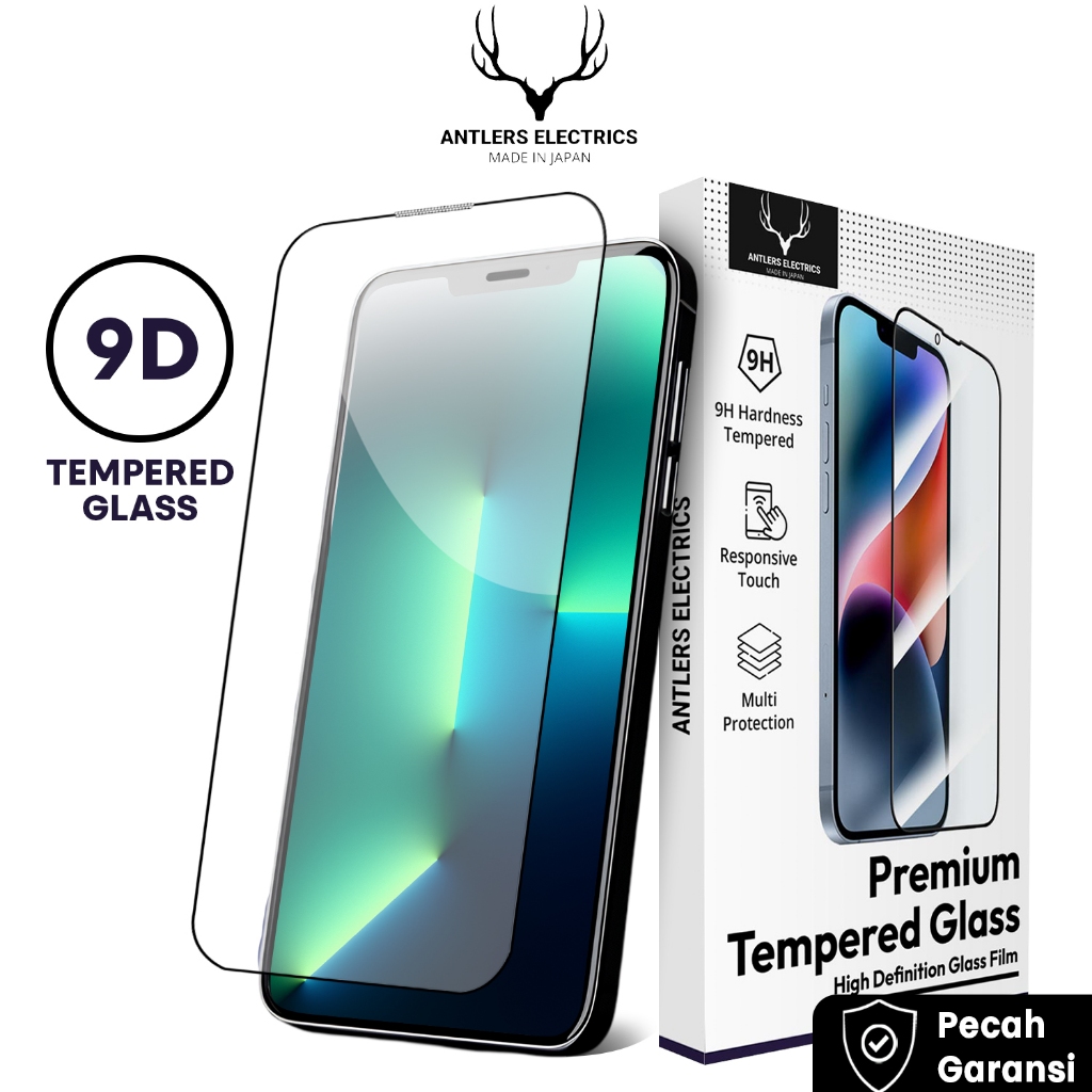 Antlers Electrics Tempered Glass 9D Anti Gores HD Kuat Premium Pelindung Layar Handphone Premium Ful