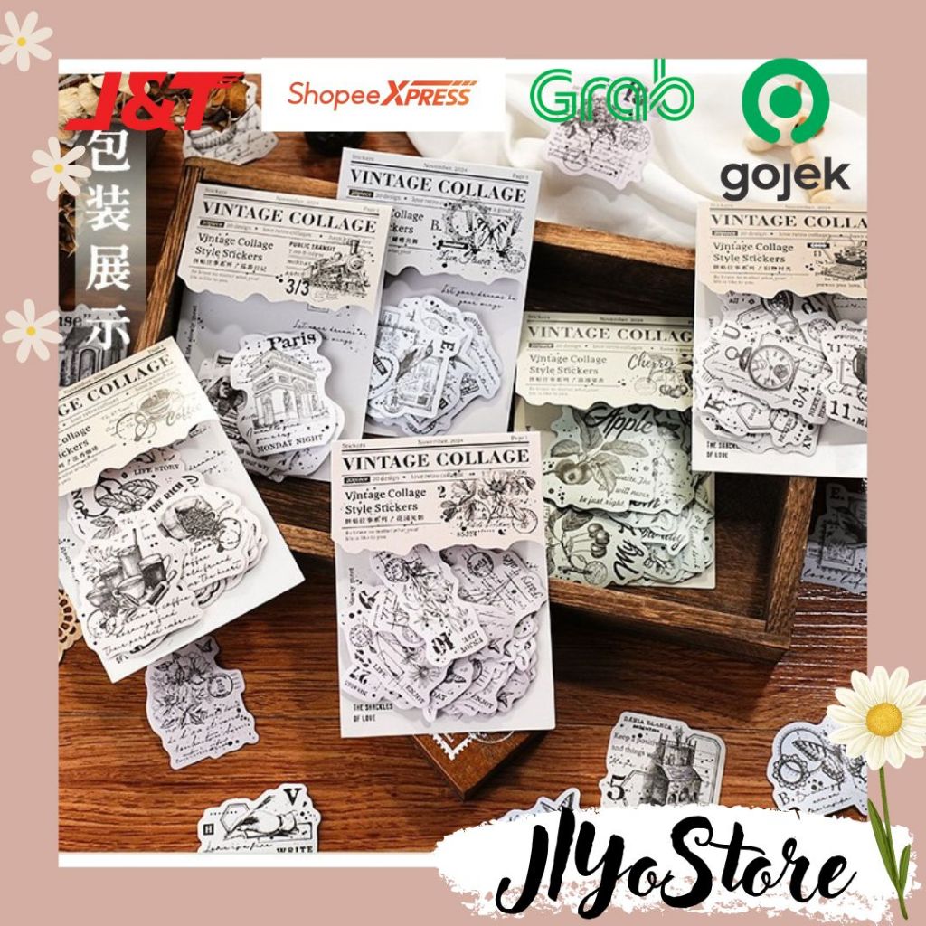 

20pcs Stiker Sticker Hitam Putih Aesthetic Bujo Journaling Jurnal Scrapbook Daily Planner Diary