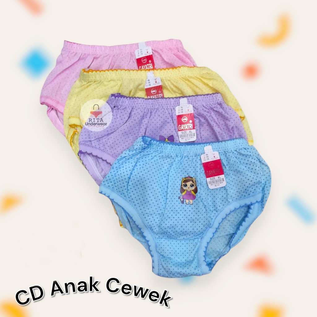 6Pcs / 3Pcs Celana Dalam CD Anak Cewek Cewe Perempuan Motif Lucu CD Anak Perempuan TK SD
