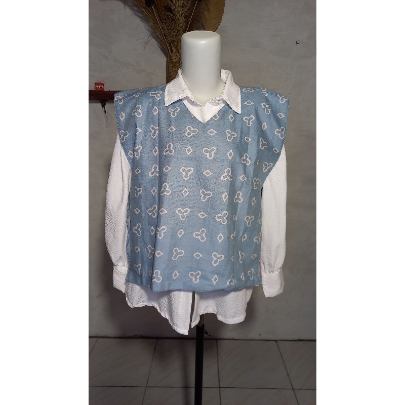 VEST KATUN BATIK OUTER VEST KATUN BATIK KEKINIAN ROMPI BATIK ROMPI KATUN BATIK