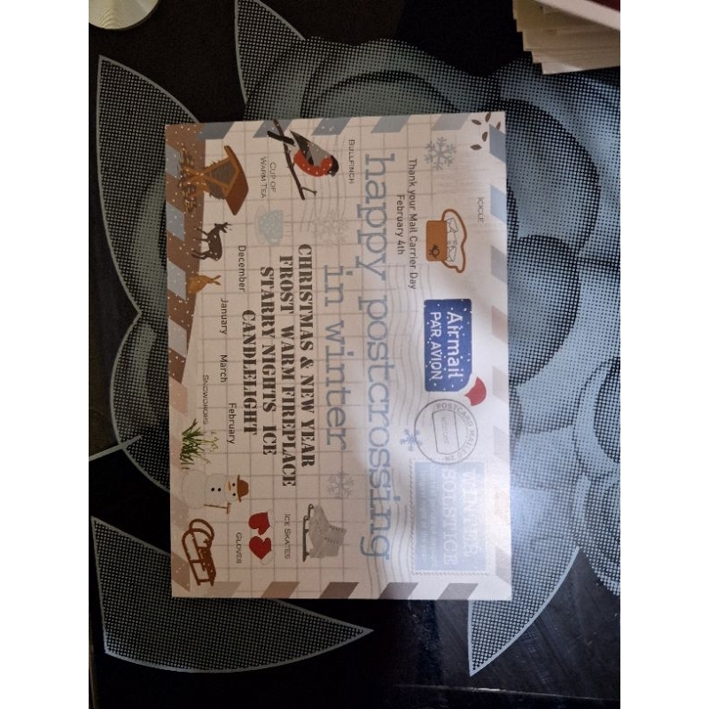 

kartu pos happy Postcrossing In winter/Happy postcarding postcard