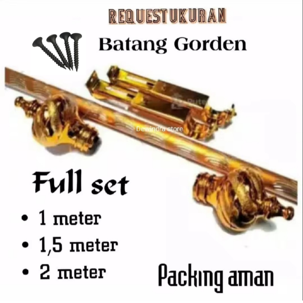 BATANG GAGANG GORDEN / HORDENG Full set 1 METER 1,5 METER 2 METER FULLSET