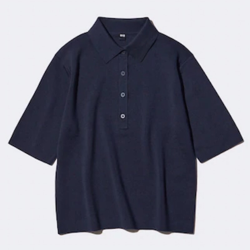 UNIQLO Women Kaos Polo Sweater Wanita Lengan Pendek