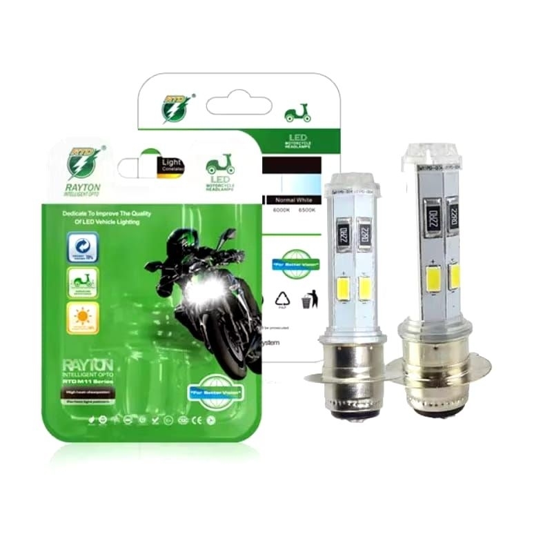 2 Pcs Sepasang Lampu LED Bebek H6 M11P RTD Rayton & H6 2 Sisi AC DC Supra X 125 Vario 110 / 125 Tech