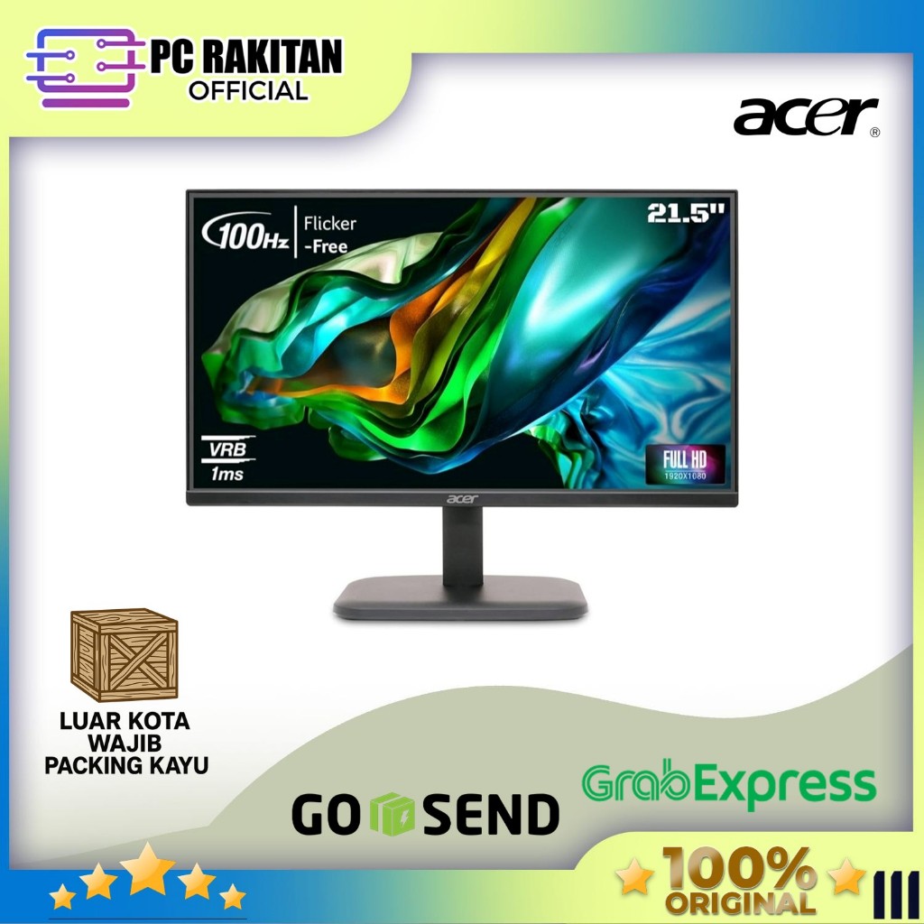 ACER MONITOR 22 INCH EK220Q VA FHD 1080P 1MS 100HZ (BUNDLE PC DESKTOP)