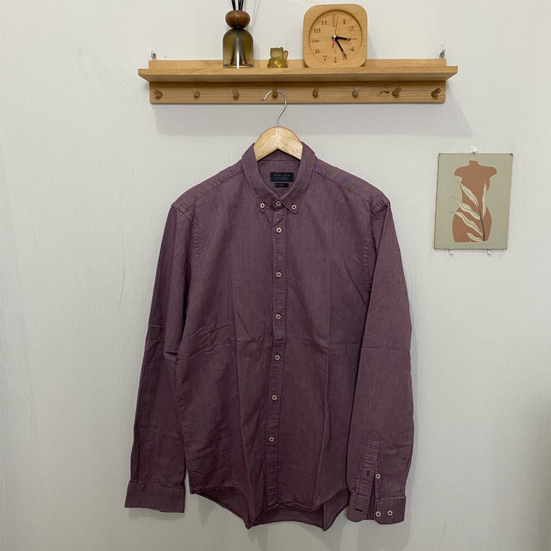 kemeja panjang pria ZARA MAN original size L kondisi bagus