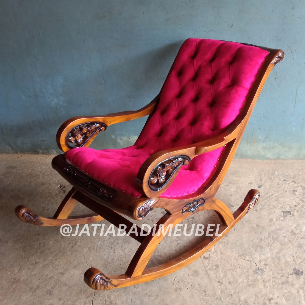 Kursi Goyang Kayu Jati, Kursi Goyang Malas Jati, Sofa Goyang Santai Kayu Jati