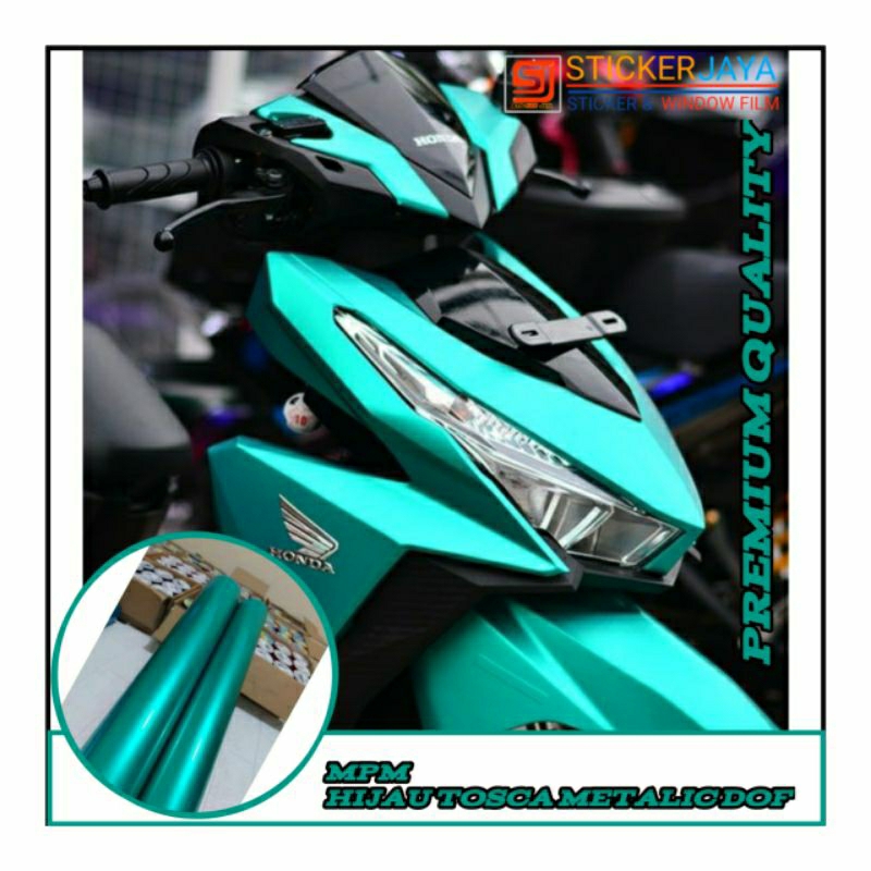stiker skotlet hijau toska dop sticker tosca satin scotlet doff kualitas premium skotlet motor hijau