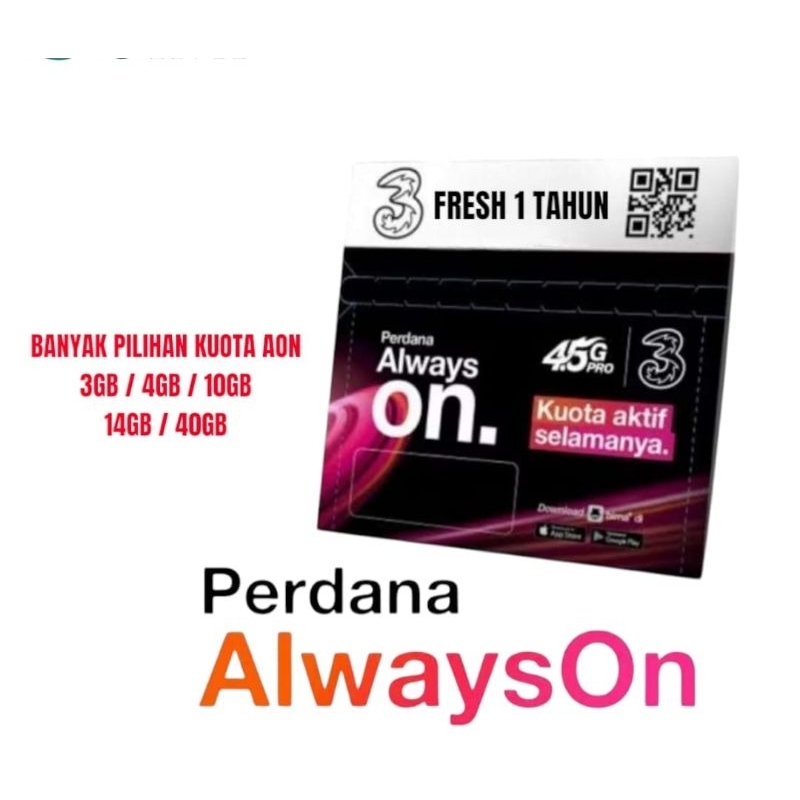 Kartu TRI AON / Perdana 3 AON 1 Tahun