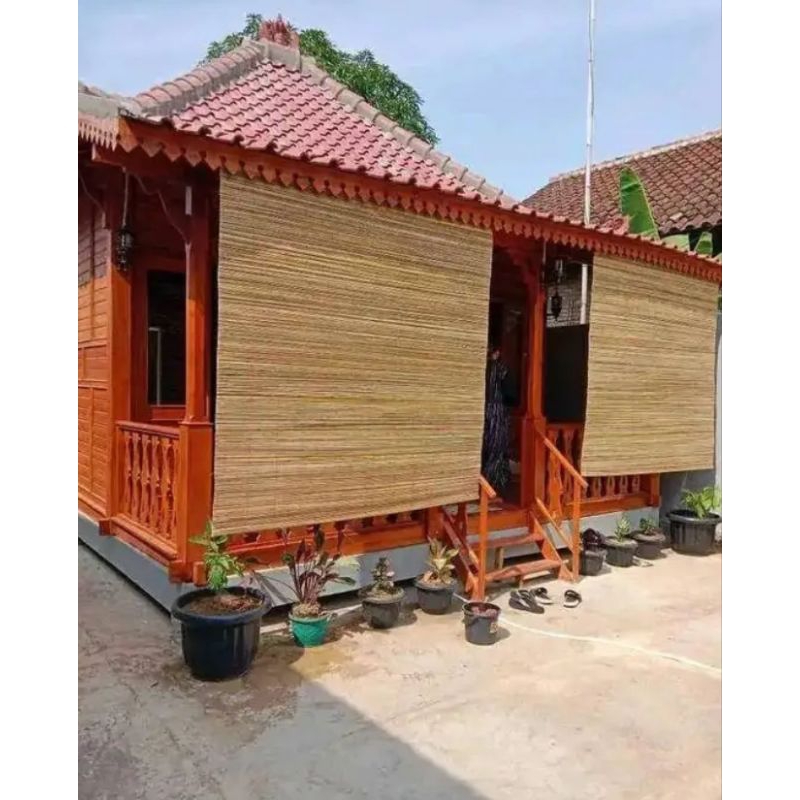 Tirai kerei bambu sawit outdoor, Tampias hujan&panas