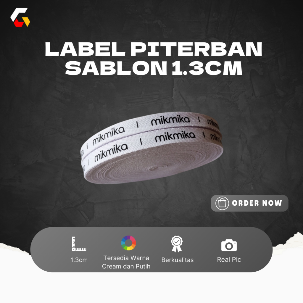 

Cetak Pita Katun Twilltape Piterban Label Cotton Custom Tag Baju Hijab Pita Kado Hampers