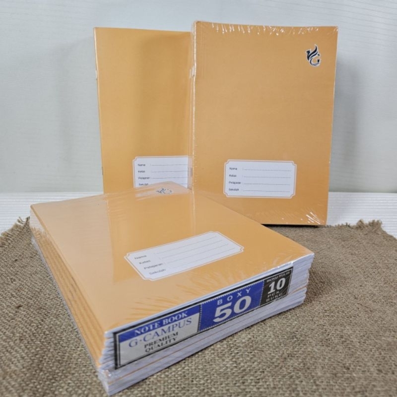 

Buku Tulis G Campus ukuran boxy maxy panjang isi 50 lembar 10 buku cover craft coklat