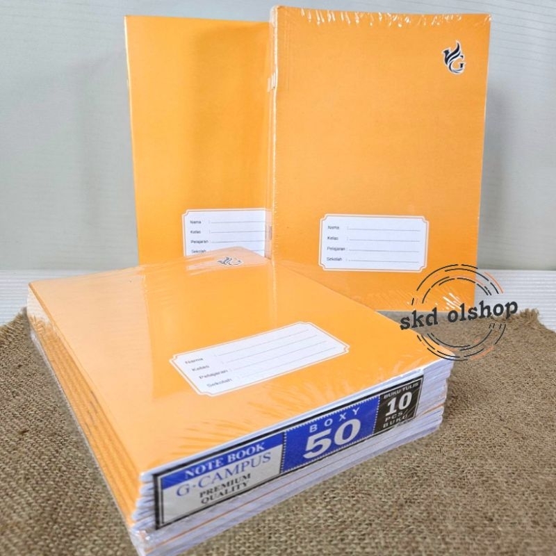 

Buku Tulis G Campus ukuran boxy maxy panjang isi 50 lembar 10 buku cover craft coklat