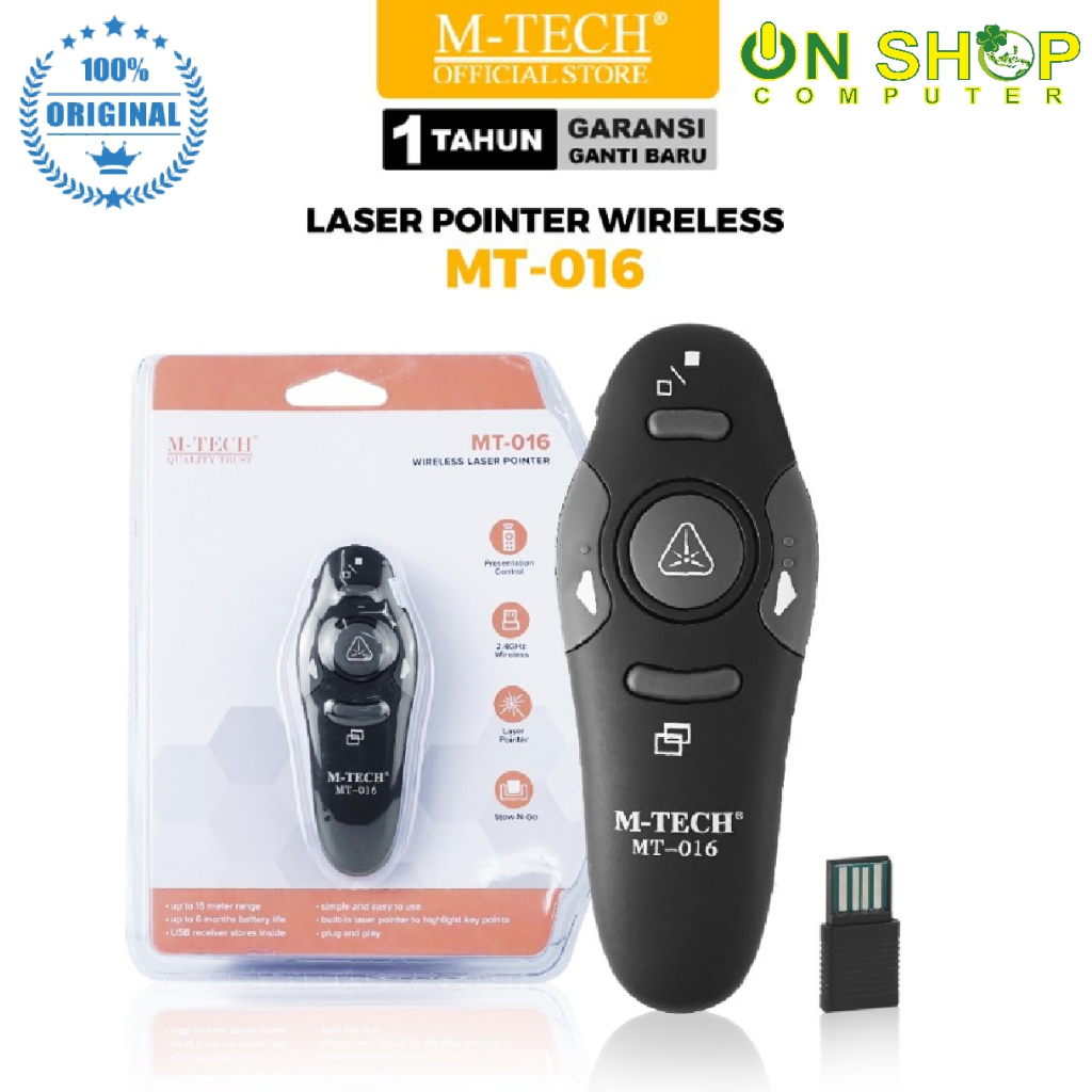 Laser Pointer Wireless MT-016 Pointer Presentasi PPT Laser Merah - Laser pointer presentasi M-Tech