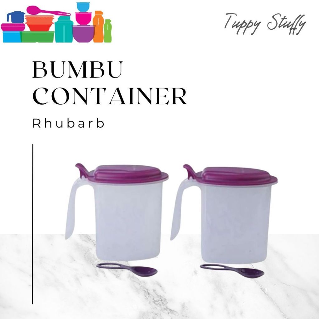 Tupperware Bumbu Container (2) - White Purple | Wadah bumbu tupperware / Wadah bumbu set plus sendok