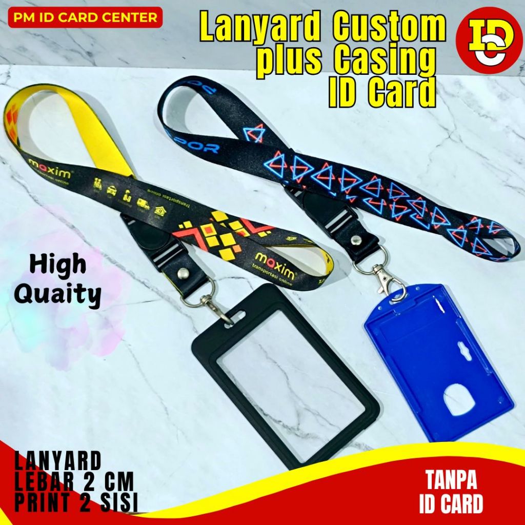 

Lanyard Tali ID Card Custom plus Holder Casing ID Card Custom Tanpa ID Card