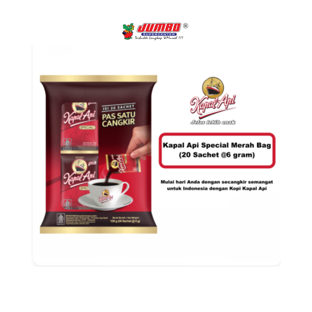 

Kapal Api Special Bag Isi 20*6.5gr/Kopi Hitam/Kopi Sachet