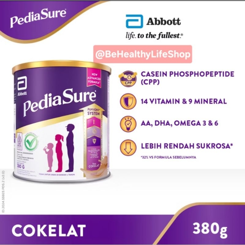 

Pediasure Coklat / Vanilla 380 gr (1-10 tahun)