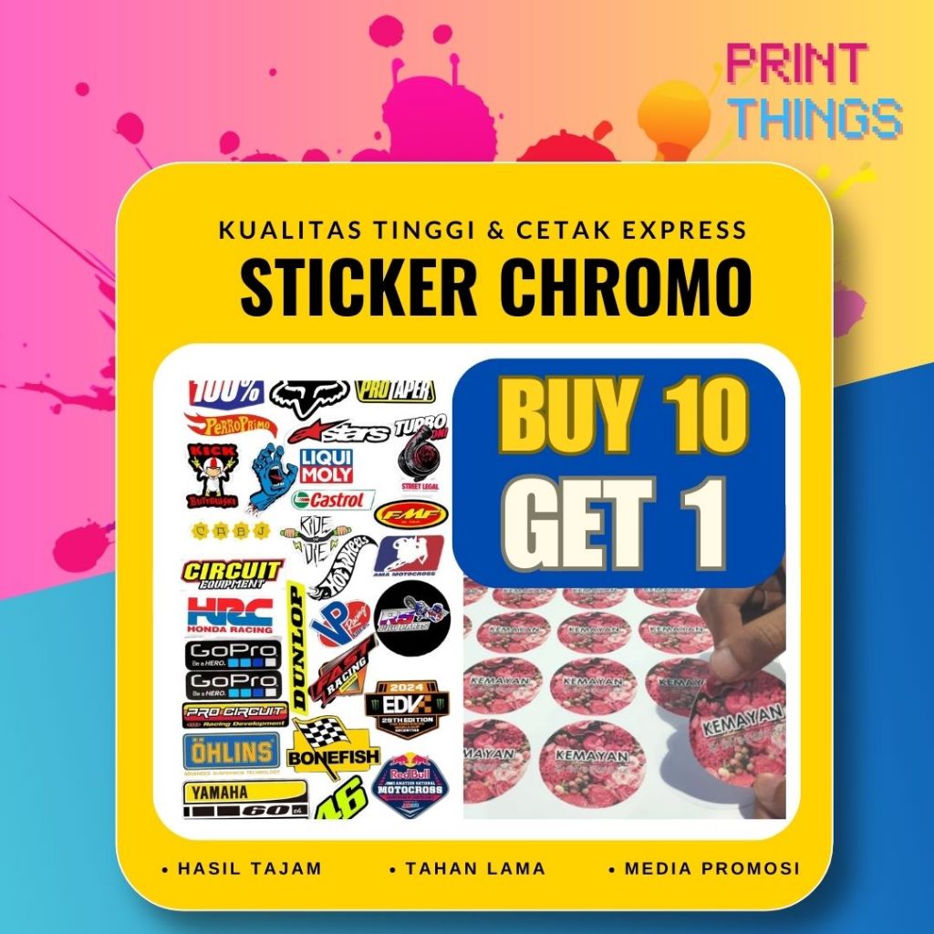 

STIKER CHROMO A3 MURAH | CETAK STIKER LABEL KEMASAN MAKANAN & MINUMAN | SAME DAY |