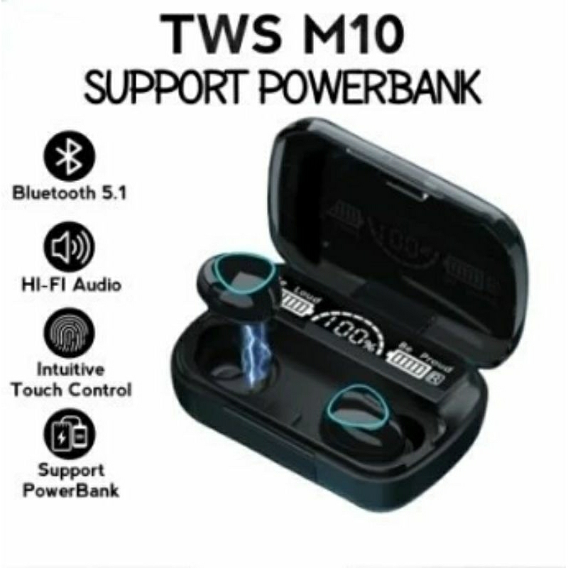 Headset TWS M10 Bluetooth V5.1 BLUETOOTH Wireless EARPHONE Gaming