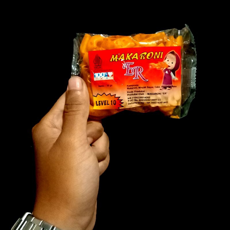 Makaroni ER Marsha Rasa Original & Level 1 Sampai 10 Isi 12 Pcs