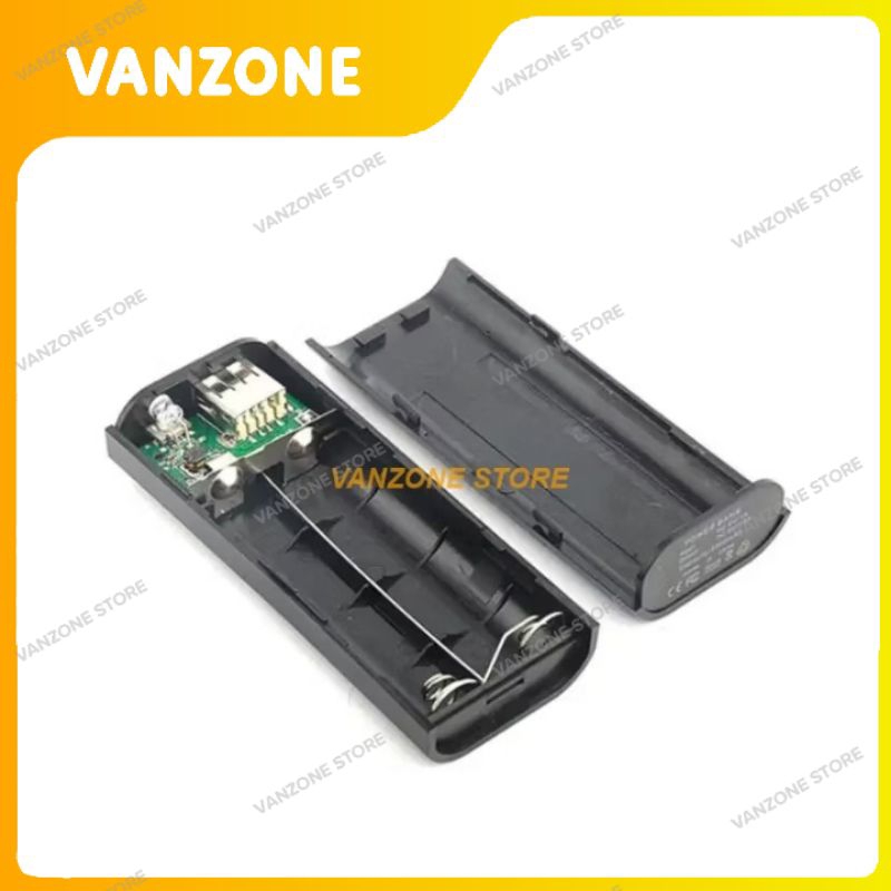 Power Bank DIY Case  2 Slot Baterai Type 18650 Dengan LED Senter Mini