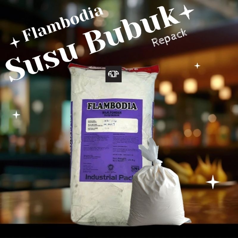 

FLAMBODIA Tepung Olahan Roti & Kue / Susu Bubuk / Tepung Premix | Repack 1000 gr
